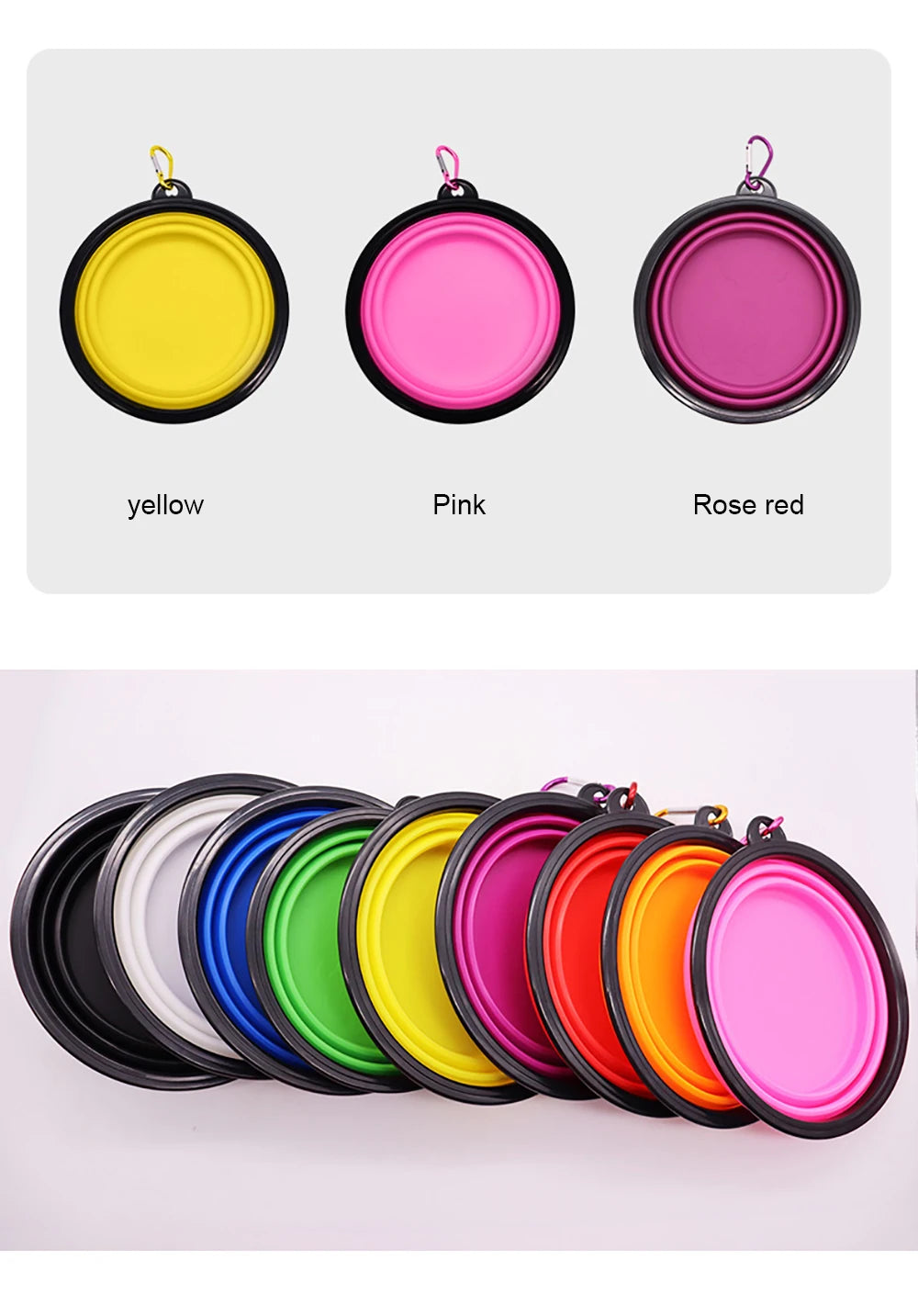 Outdoor Portable Pet Folding Silicone  Bowl