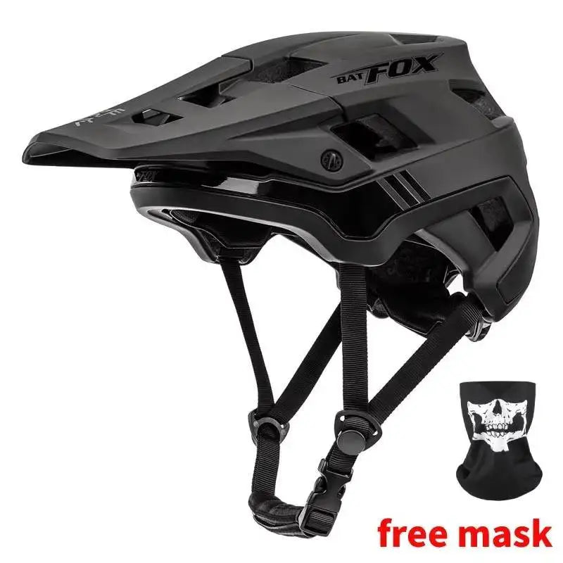 BATFOX Unisex MTB Bike Helmet – Matte Black Cycling Helmet