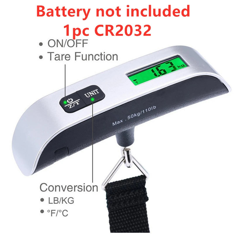Portable Scale Digital LCD Display 110lb/50kg Electronic Luggage Hanging Suitcase