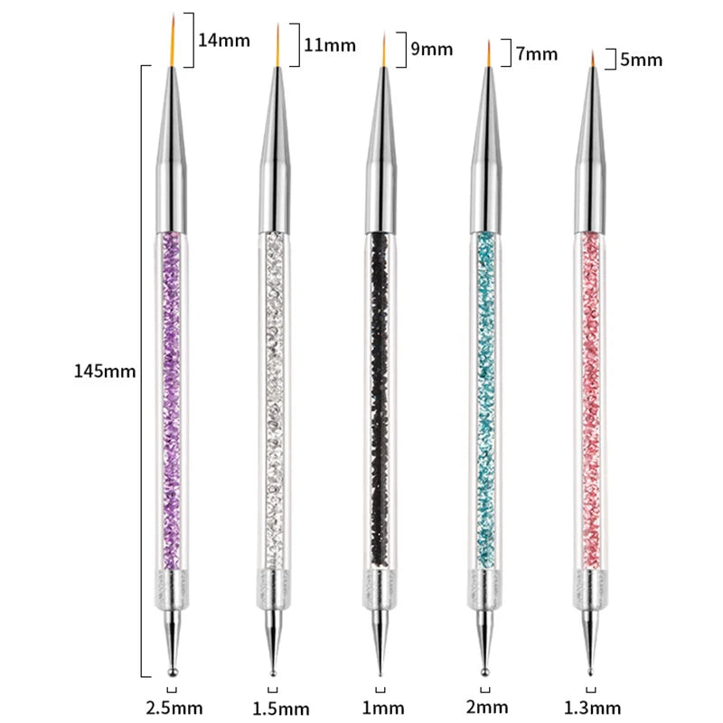 5/20Pcs Nail Art Brush Design Tip Painting Drawing