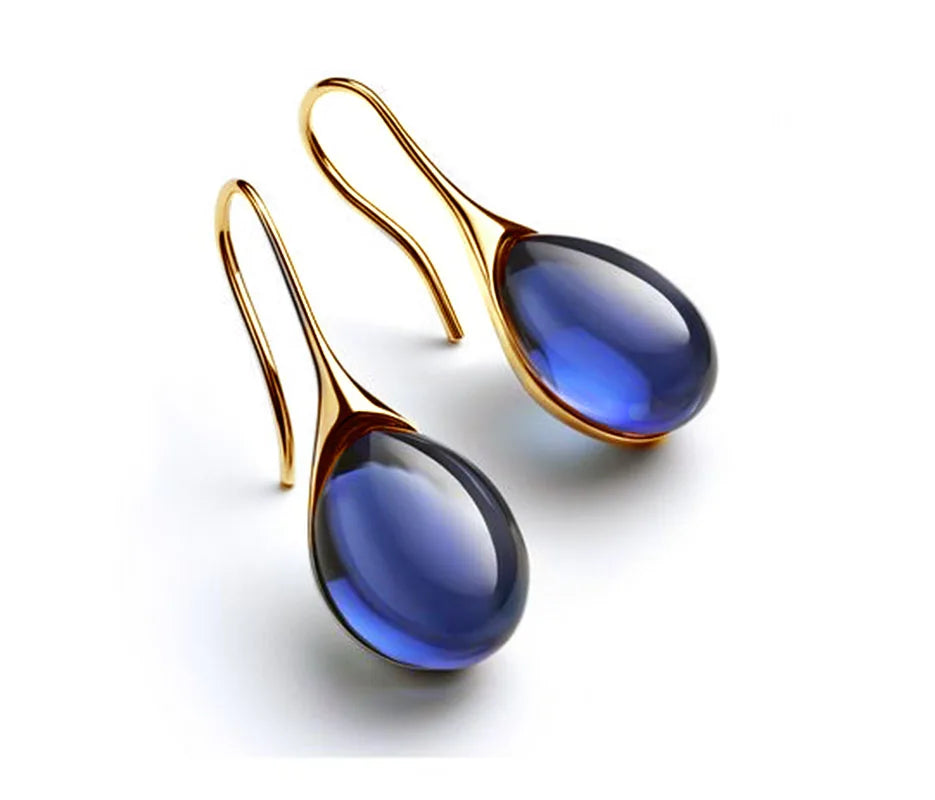 Trendy Women Earrings 4 Colors  Natural Stone