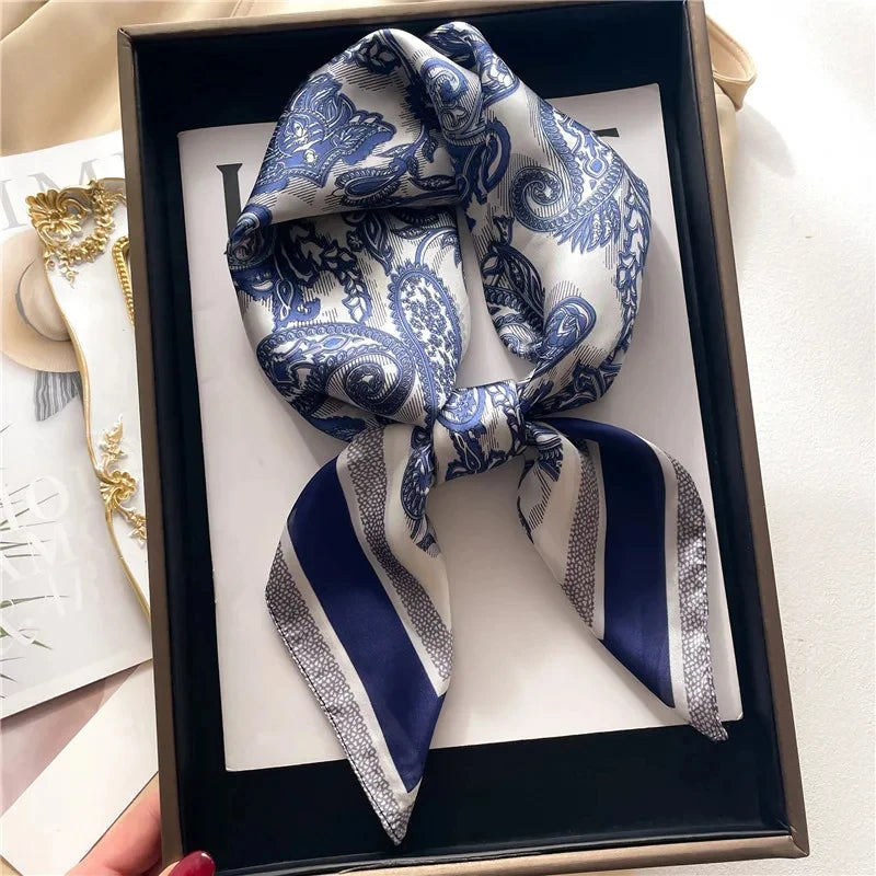 Luxury  Square Scarf Soft Satin For Women
