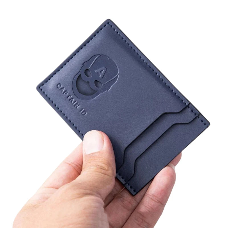 Personalized Leather Bat Mask Card Holder Wallet (Superhero Style)