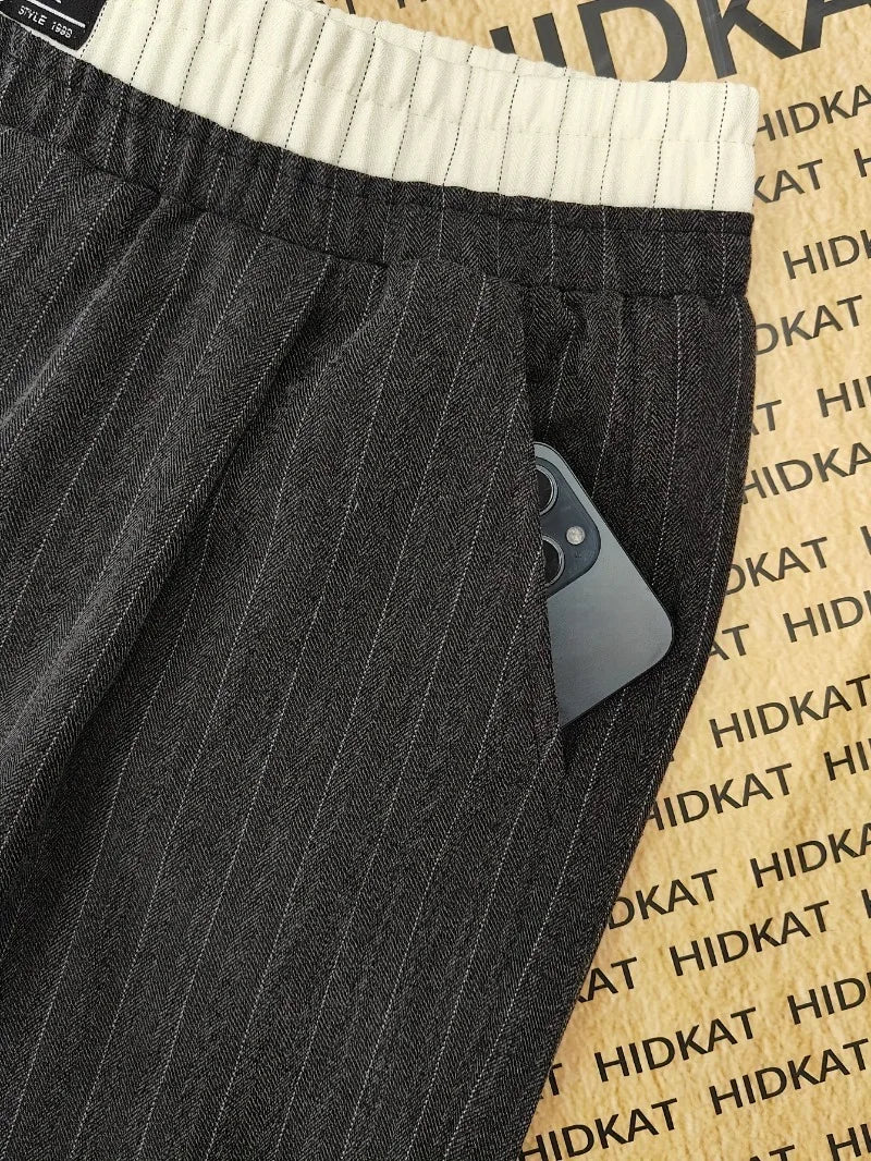 Men’s Double Waist Wide-Leg Trousers