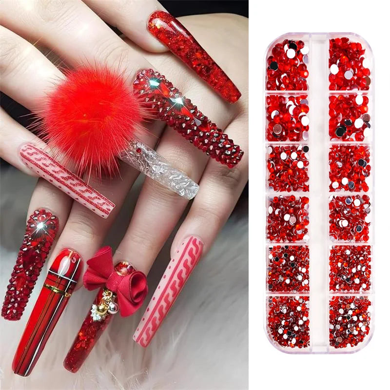 12Gird 3D Glass Crystal Nail Art