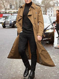 Men’s Overlong British Trench Coat with Epaulets (Spring Streetwear Style)