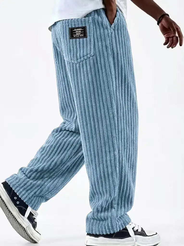 Men’s Retro Striped Corduroy Pants