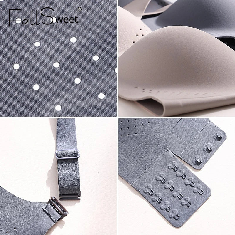 FallSweet Plus Size Wireless Sports Bra – Shockproof Thin Cup Bralette