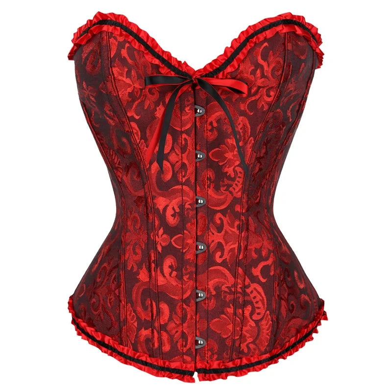 Vintage Victorian Fashion Waist Corset Top Women Bustier Overbust