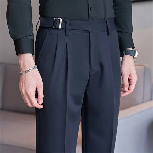 Men’s Slim Dress Pants – Adjustable Waist Business & Wedding Style