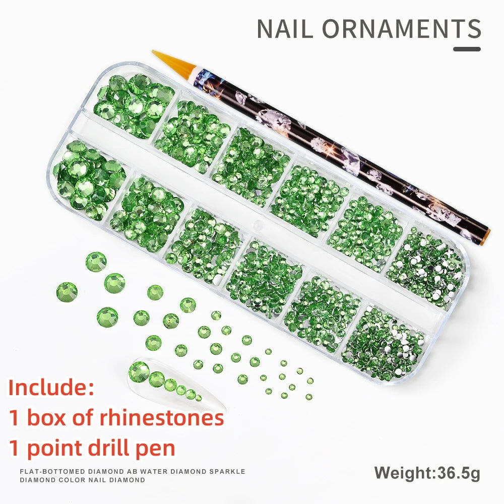 12Gird 3D Glass Crystal Nail Art