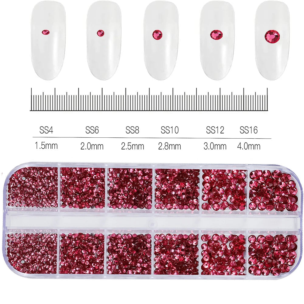 12Gird 3D Glass Crystal Nail Art