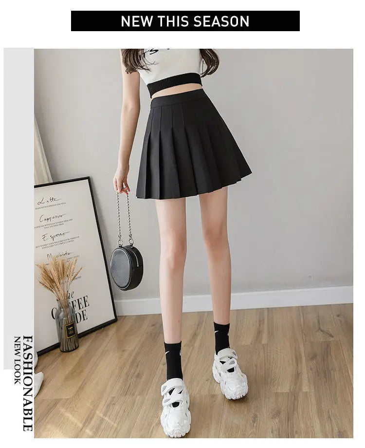 Kawaii Pink Plaid Pleated Mini Skirt (High-Waist Japanese School Style)