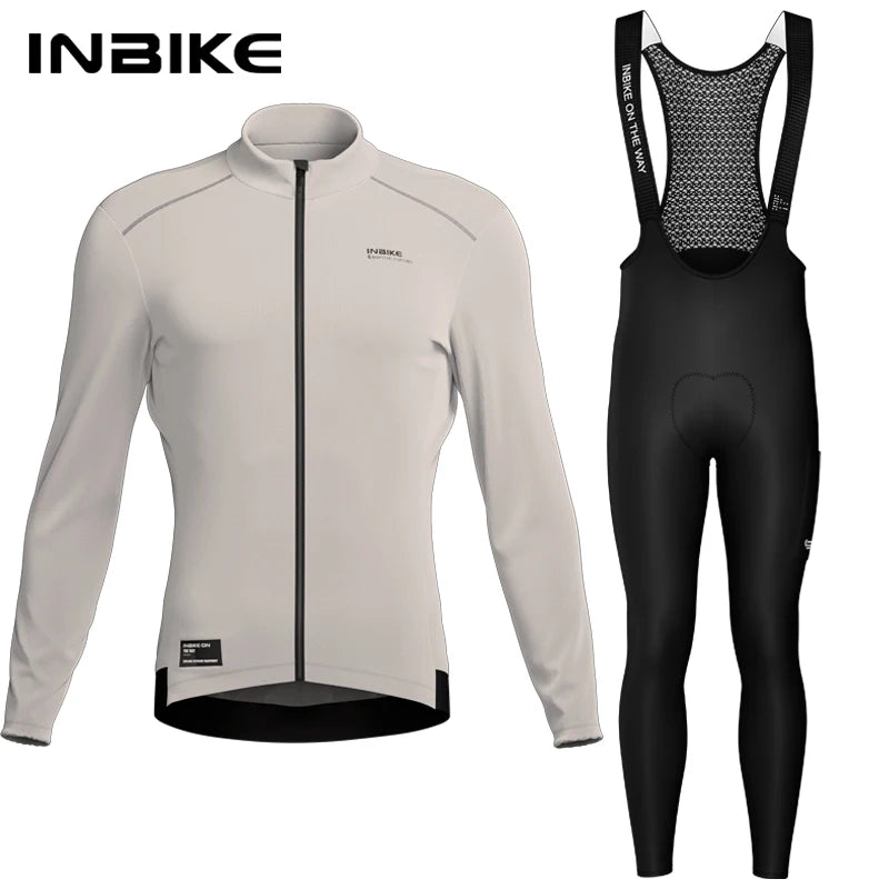 INBIKE Men’s Winter Thermal Cycling Jersey – Fleece Long Sleeve with 3 Rear Pockets