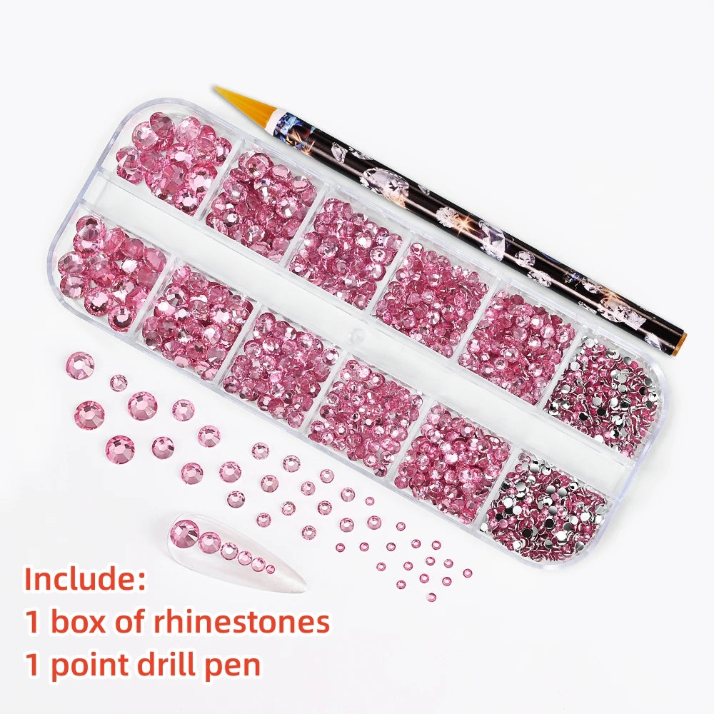 12Gird 3D Glass Crystal Nail Art