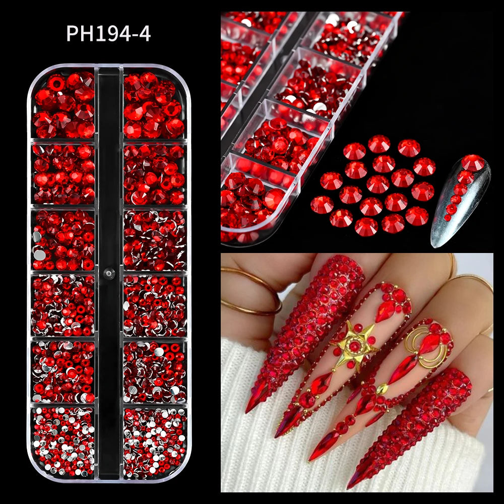 12Gird 3D Glass Crystal Nail Art