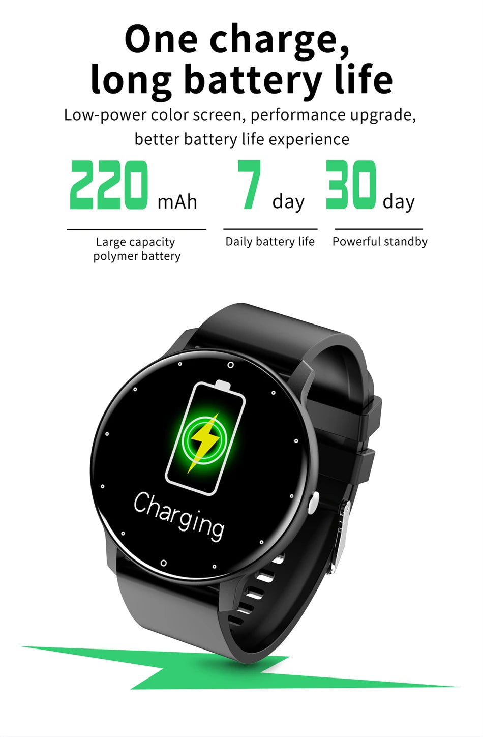 LIGE Smartwatch – Full Touch, Bluetooth Call, Waterproof Fitness Tracker for Android & iOS