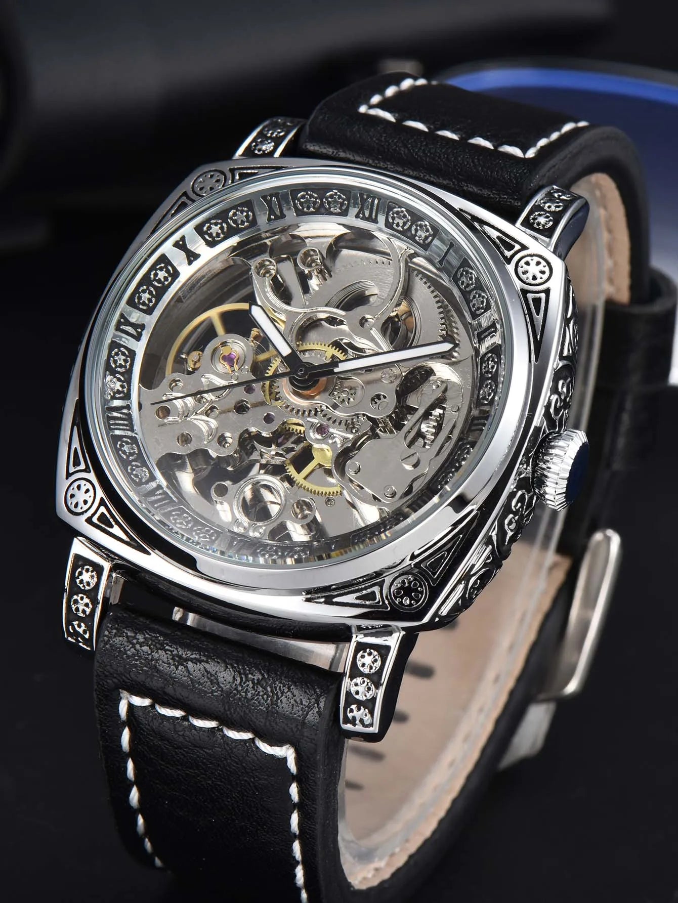 LONGLUX automatic waterproof retro style mens watch