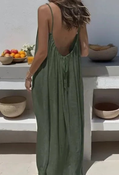 Women's Loose-Fit Spaghetti Strap Casual Summer Home Dress