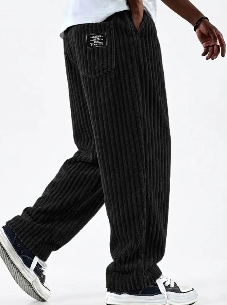 Men’s Retro Striped Corduroy Pants