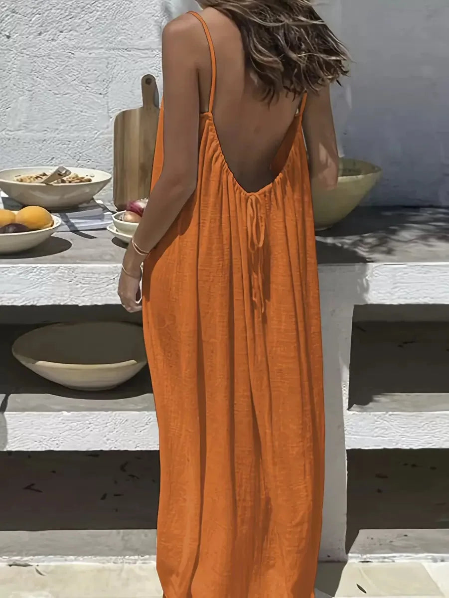 Women's Loose-Fit Spaghetti Strap Casual Summer Home Dress