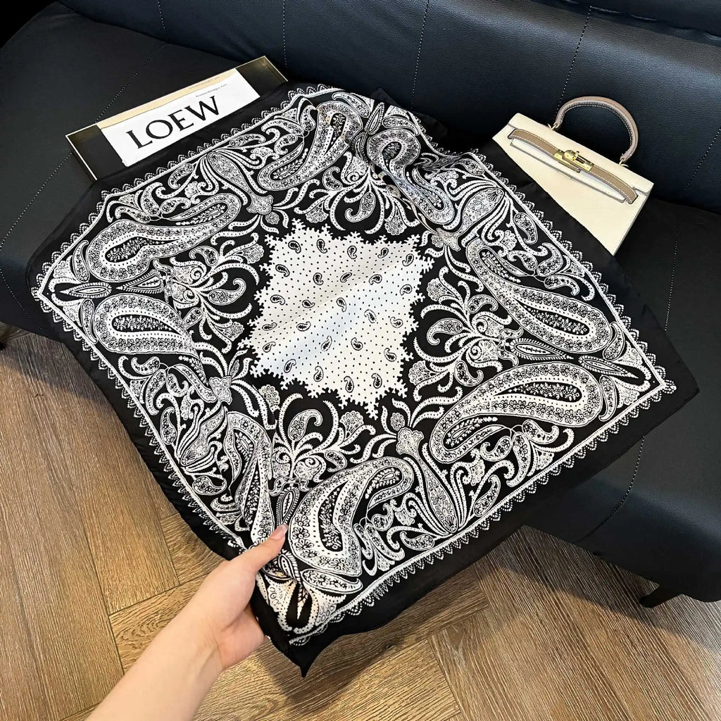 Luxury  Square Scarf Soft Satin For Women