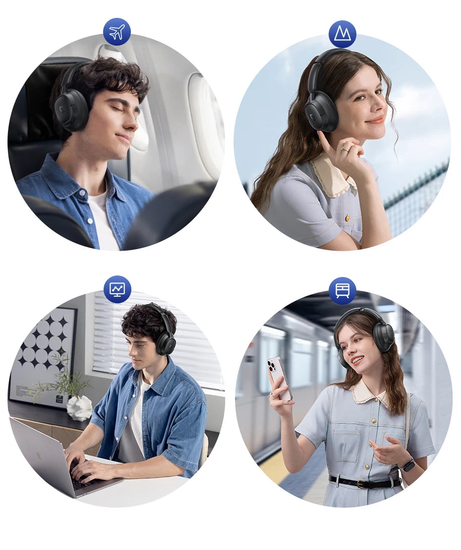 Baseus EH10 NC wireless headphones with adaptive noise canceling, Hi-Res audio, Bluetooth 6.0, and 80-hour battery.