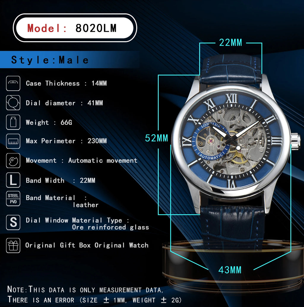 LONGLUX waterproof automatic men's watch