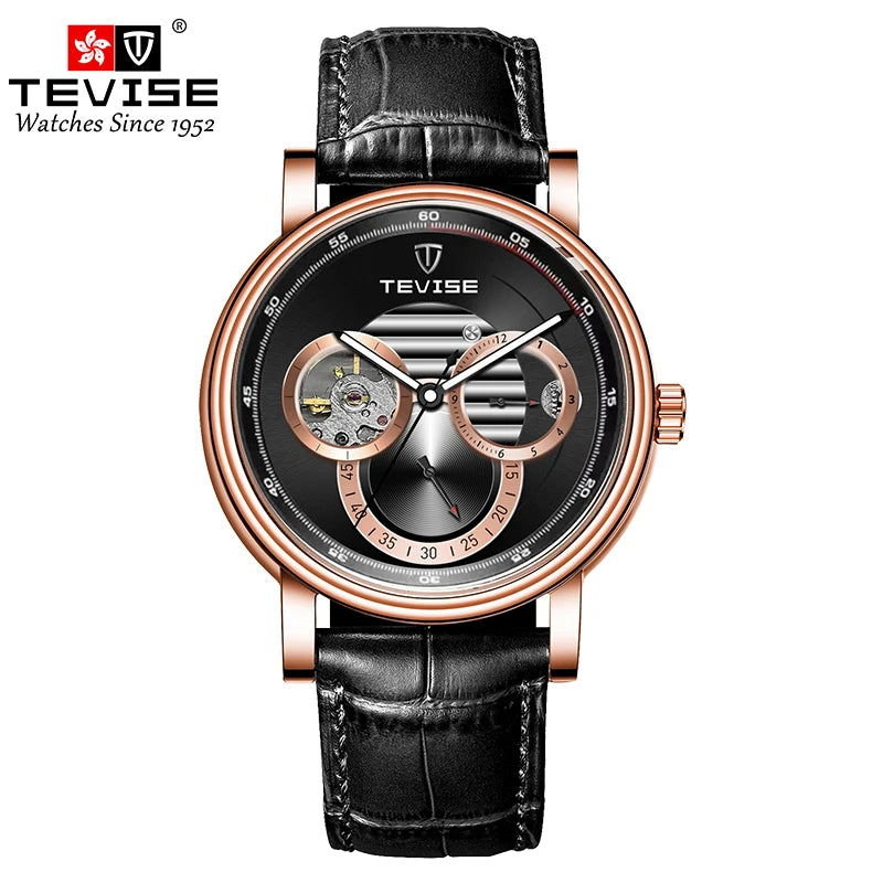 Automatic Watch for Men Leather Strap