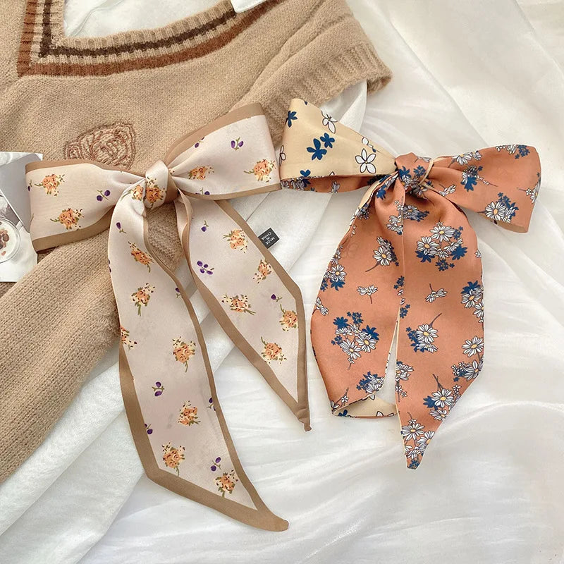 4pcs  Skinny Silk Scarf Hair Women  Band