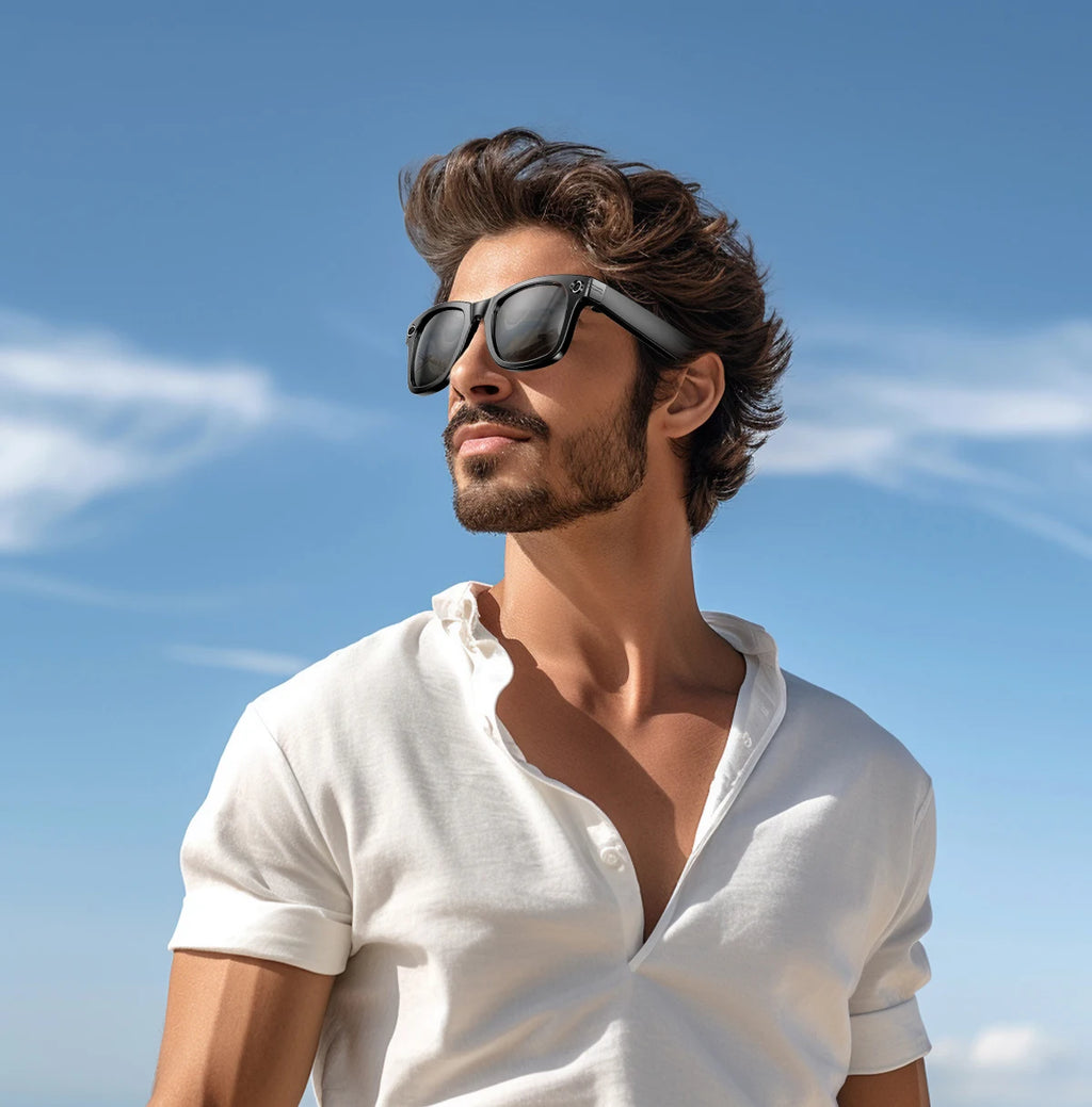 800W AI Camera Smart Glasses – Translation, Photo/Video, Waterproof, Calls, Color-Changing