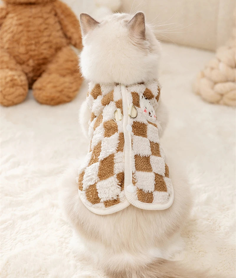 Winter Warm Cat Clothes Sweater with Buckle