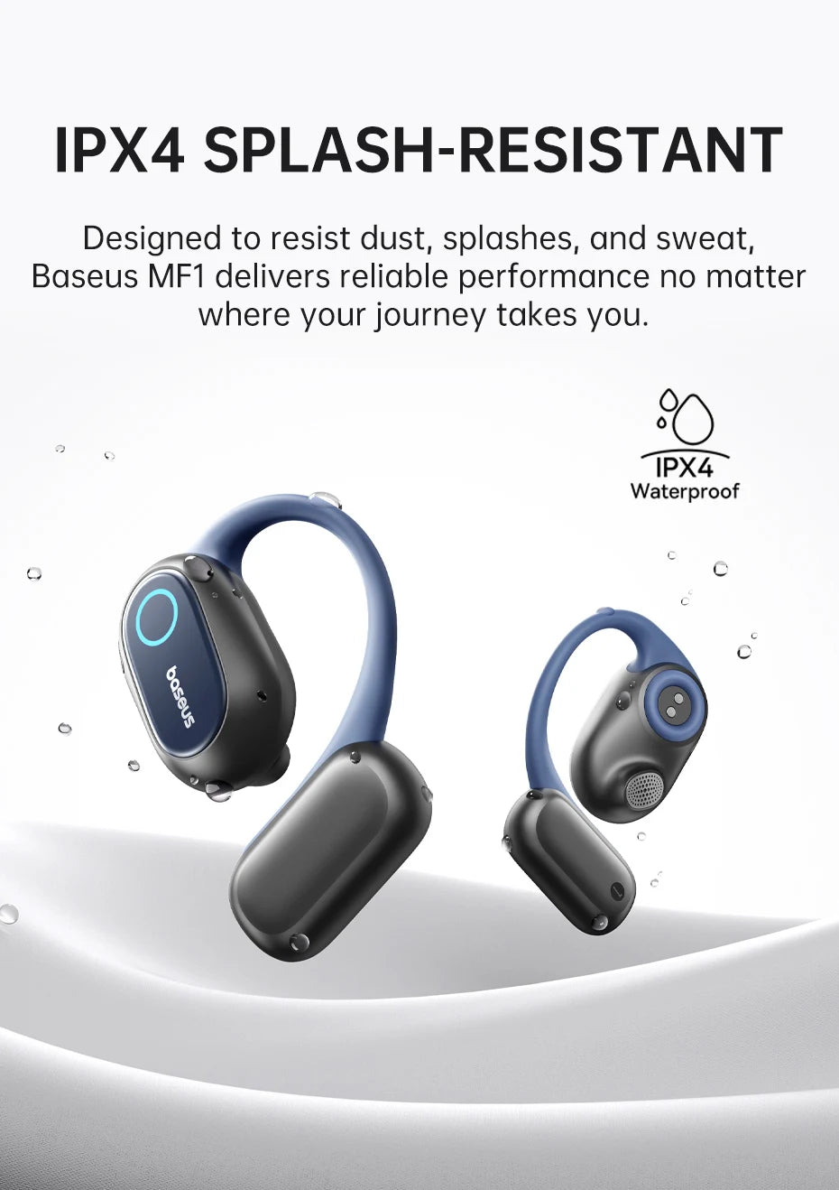 Baseus Bowie MF1 / Eli 15i Fit Open-Ear Wireless Earphones – Bluetooth 5.4, Earhooks, 60H Playtime