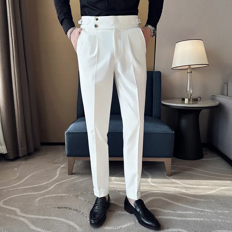 Men’s Slim Dress Pants – Adjustable Waist Business & Wedding Style