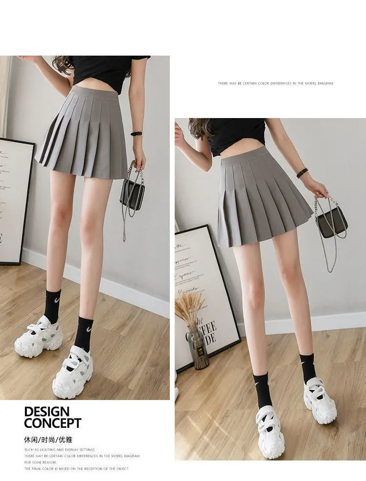 Kawaii Pink Plaid Pleated Mini Skirt (High-Waist Japanese School Style)
