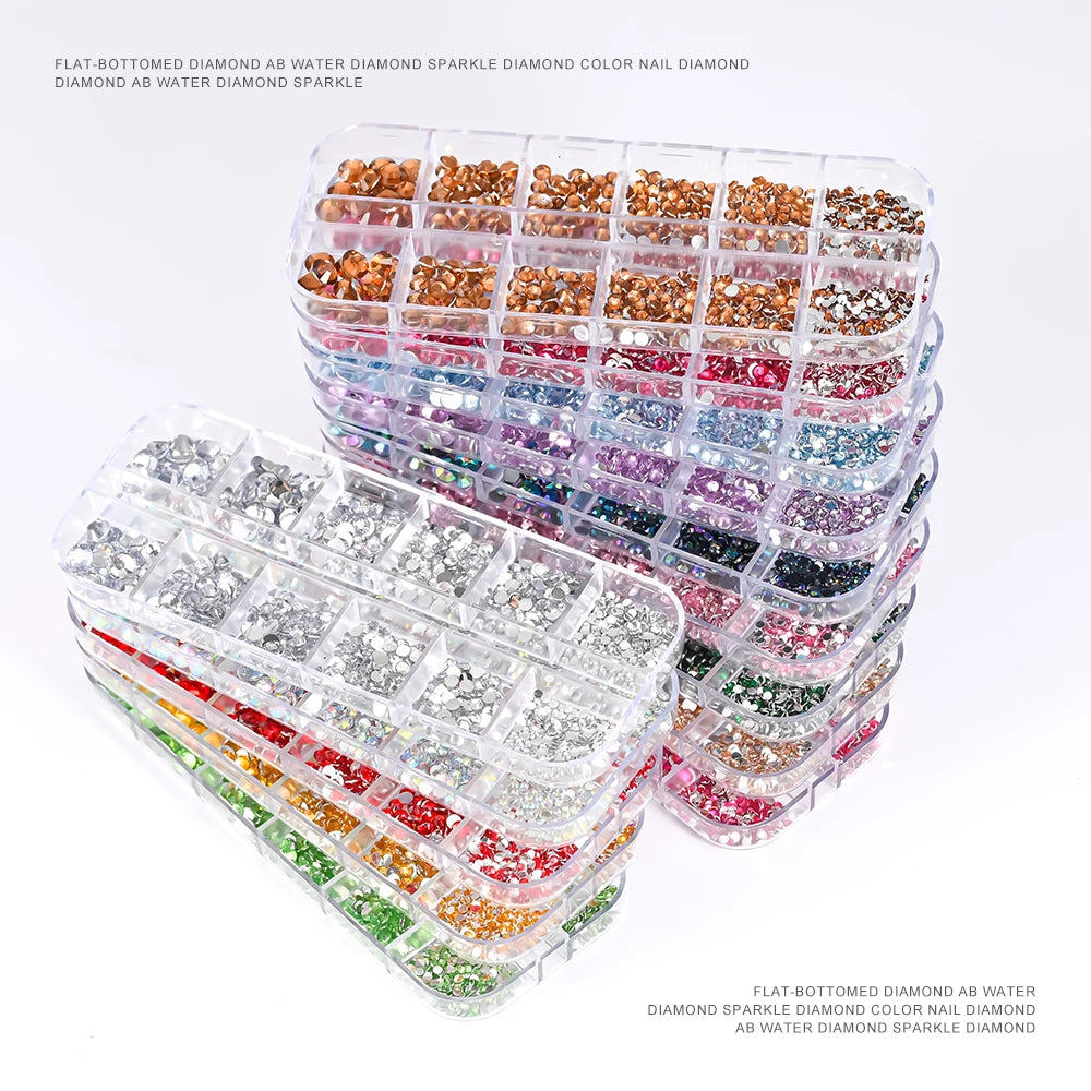 12Gird 3D Glass Crystal Nail Art