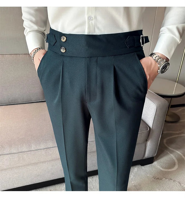 Men’s Slim Dress Pants – Adjustable Waist Business & Wedding Style