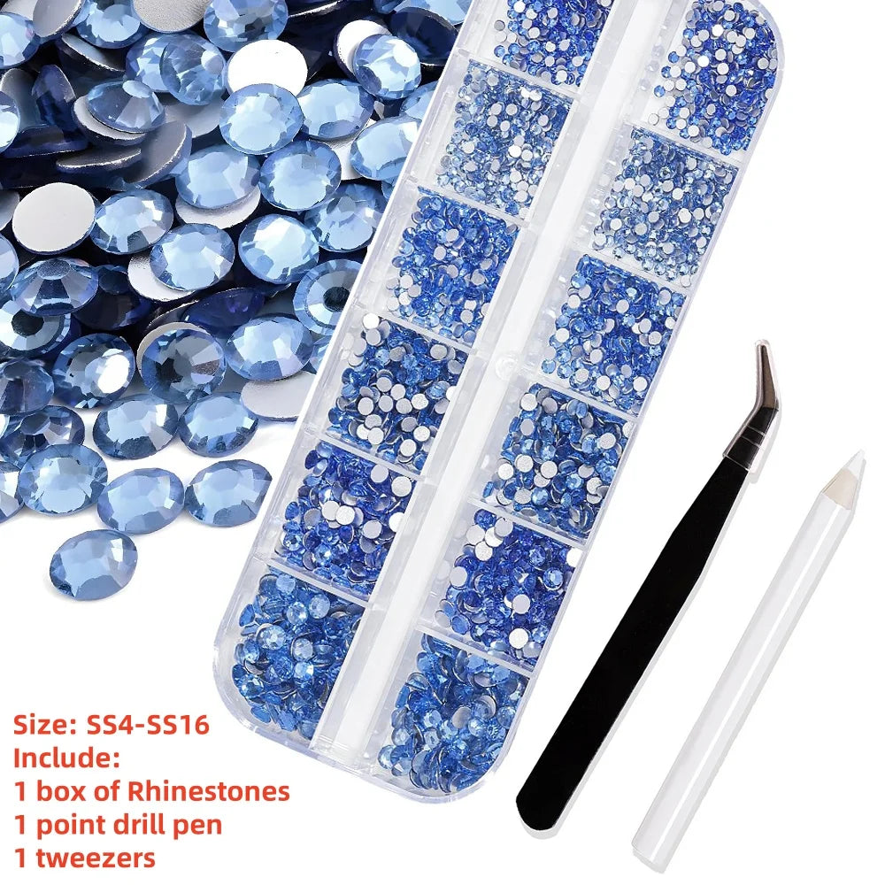 12Gird 3D Glass Crystal Nail Art
