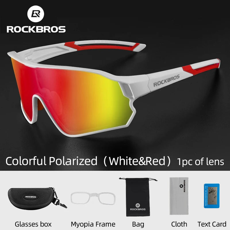 ROCKBROS Polarized Cycling Sunglasses UV400 – Ultralight Large Frame Bike Glasses