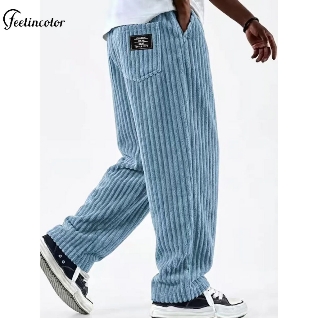 Men’s Retro Striped Corduroy Pants