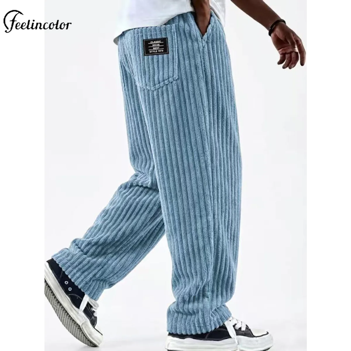 Men’s Retro Striped Corduroy Pants