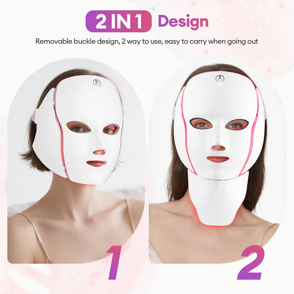 7 Colors LED Lifting Rechargeable Face Neck Mask
