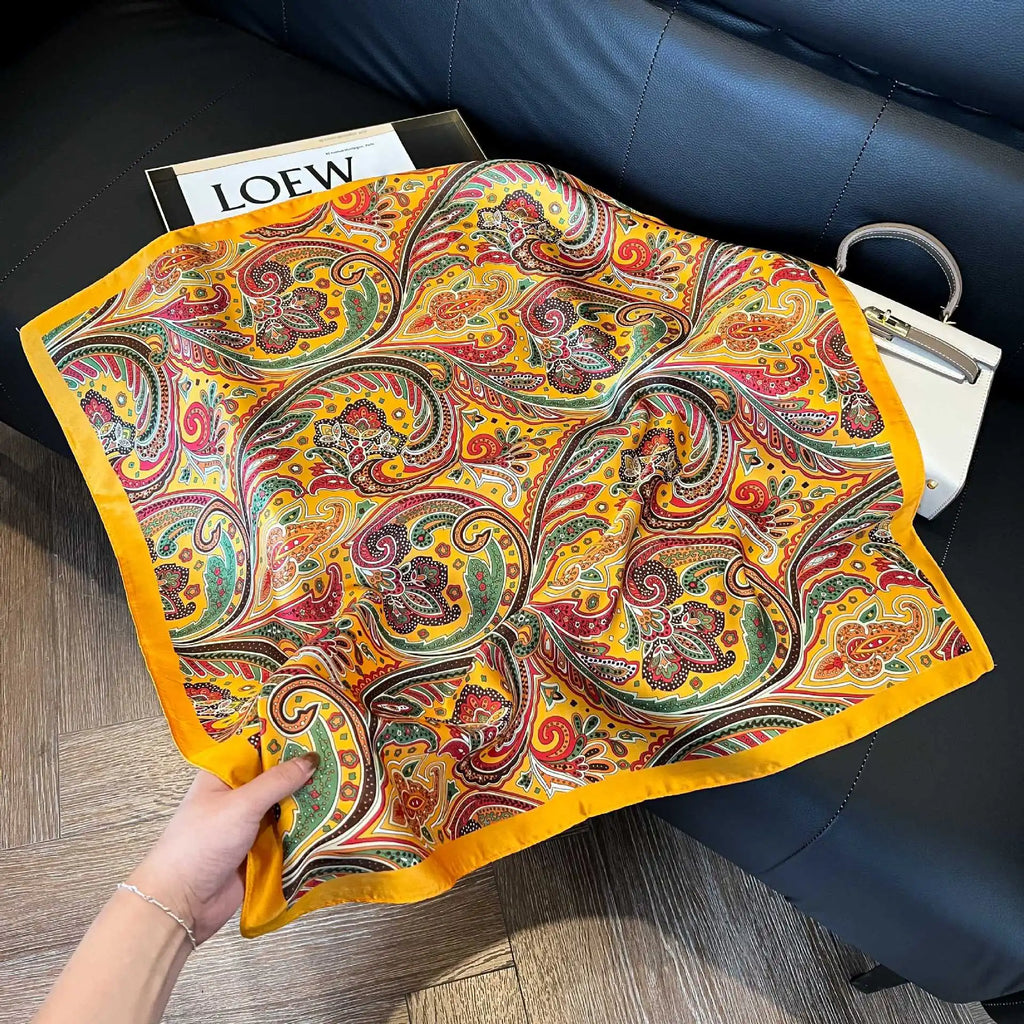 Luxury  Square Scarf Soft Satin For Women