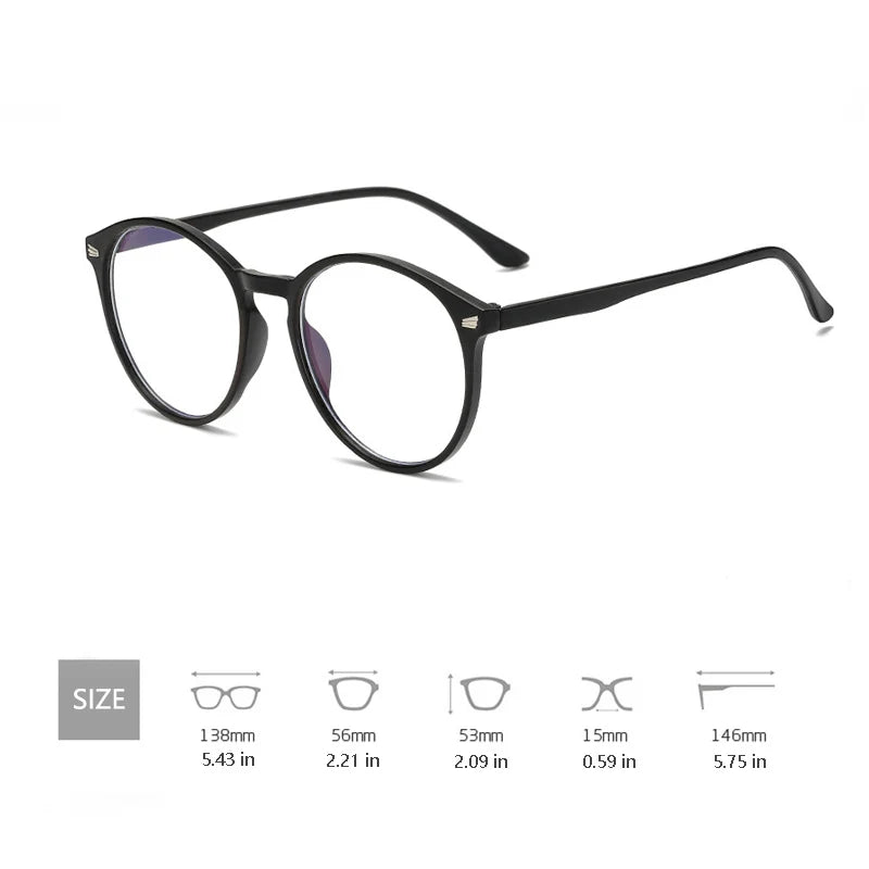 Photochromic Unisex Anti Blue Rays Glasses Round Frame