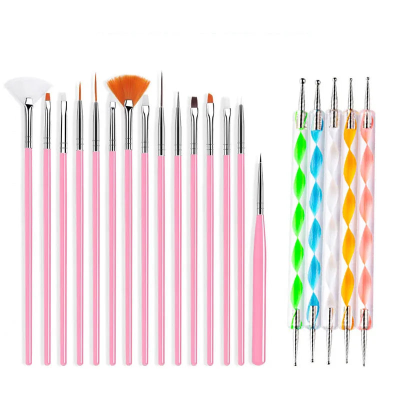 5/20Pcs Nail Art Brush Design Tip Painting Drawing