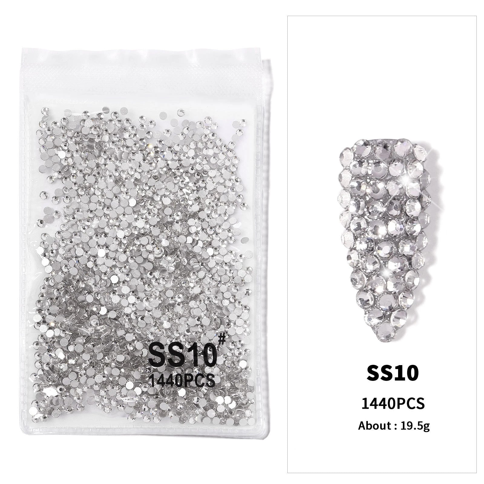 12Gird 3D Glass Crystal Nail Art
