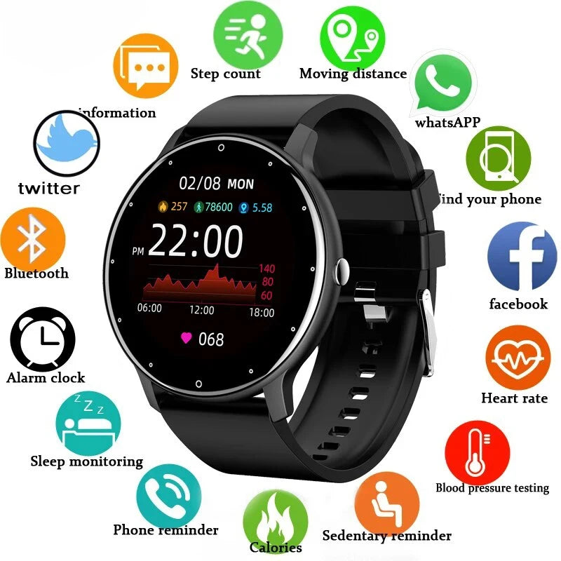 LIGE Smartwatch – Full Touch, Bluetooth Call, Waterproof Fitness Tracker for Android & iOS
