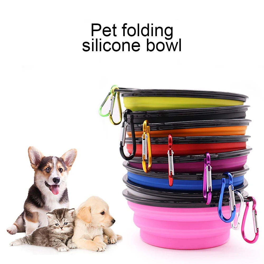 Outdoor Portable Pet Folding Silicone  Bowl