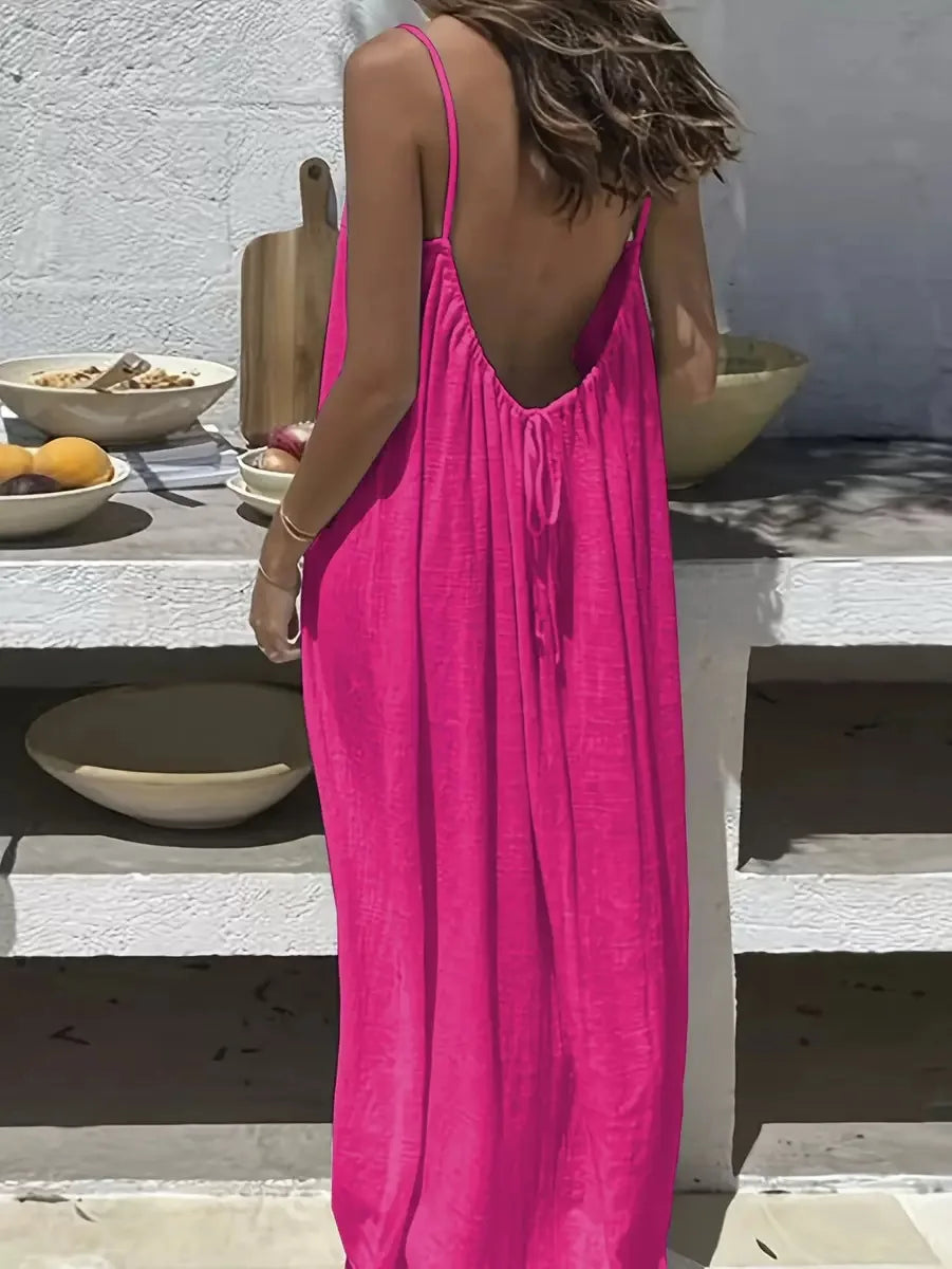 Women's Loose-Fit Spaghetti Strap Casual Summer Home Dress