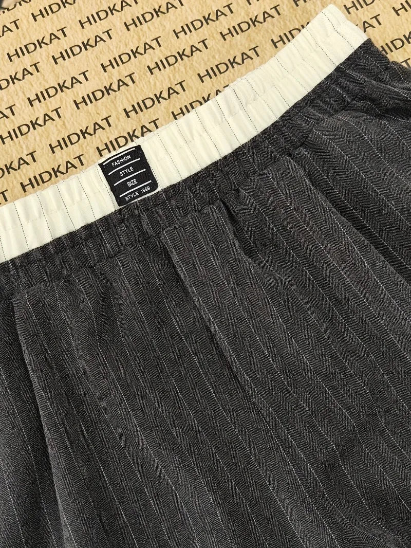 Men’s Double Waist Wide-Leg Trousers